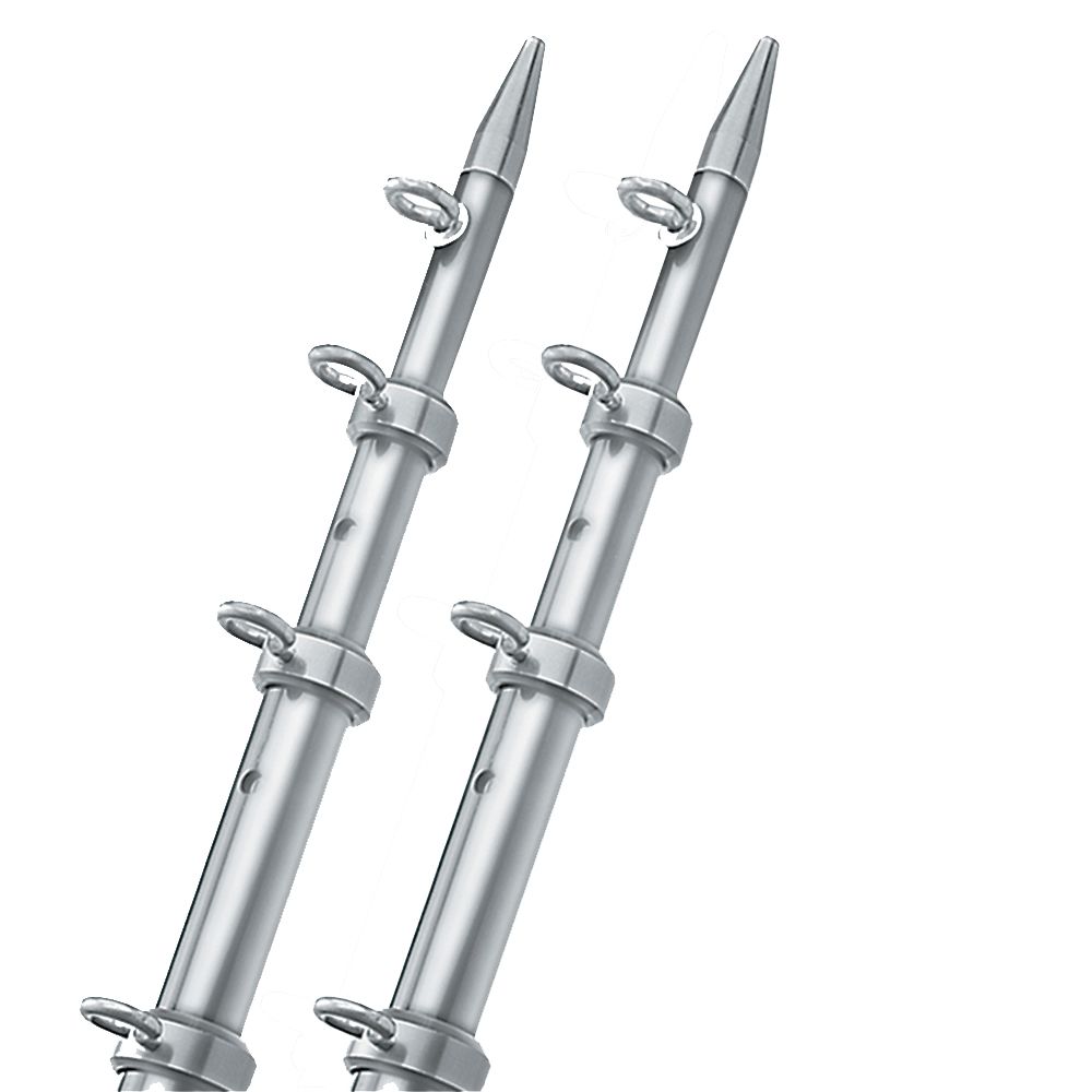 Image 1: TACO 15' Silver/Silver Outrigger Poles - 1-1/8" Diameter