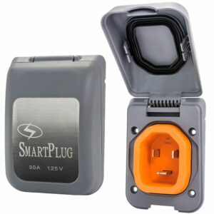 Image 1: SmartPlug 30 AMP Male Non-Metallic Inlet Cover - Grey