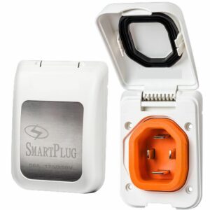 Image 1: SmartPlug 50 AMP Male Non-Metallic Inlet Cover - White