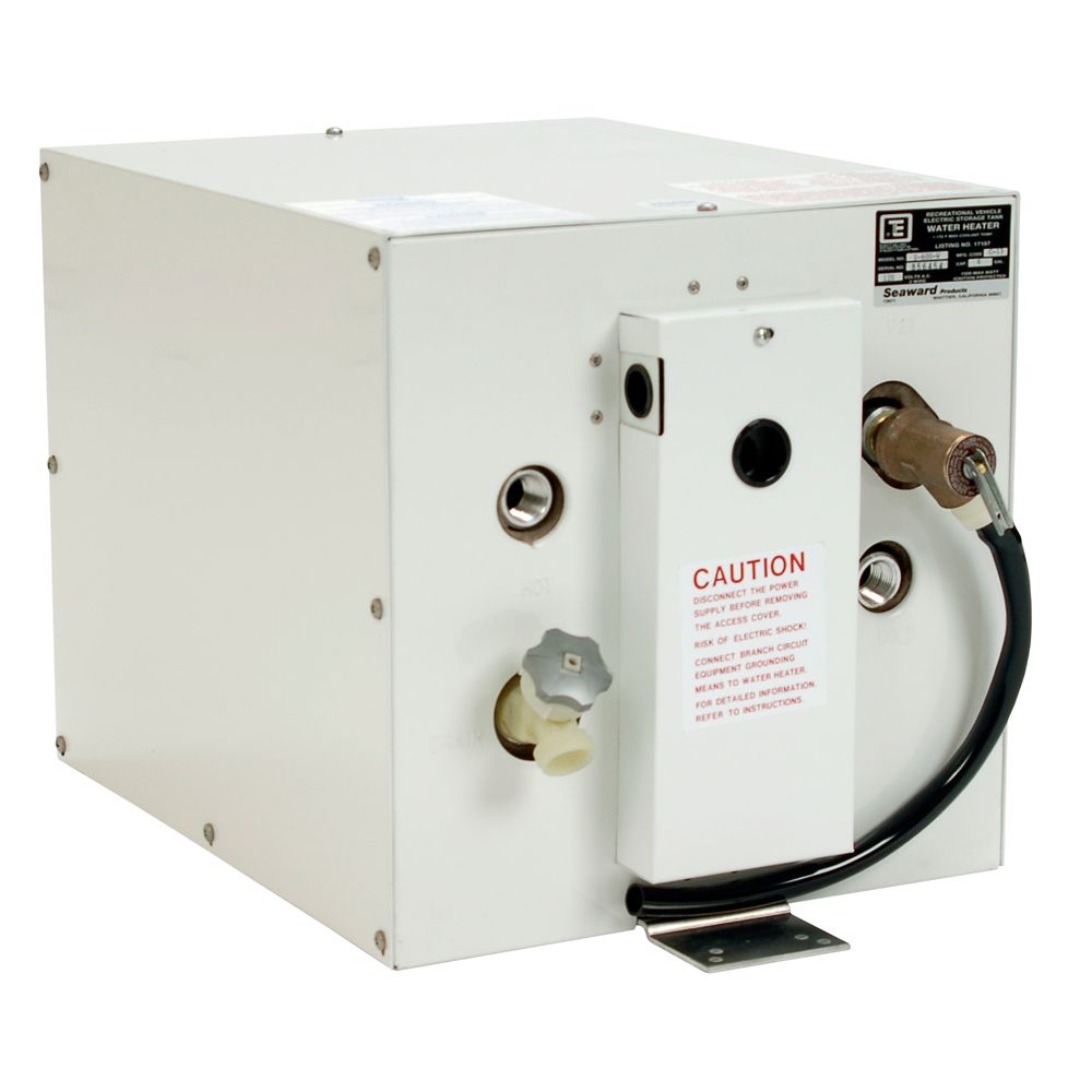 Image 1: Whale Seaward 6 Gallon Hot Water Heater w/Rear Heat Exchanger - White Epoxy - 120V - 1500W