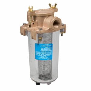 Image 1: Perko Lightweight Intake Water Strainer - Clear Body - 1" Pipe Size