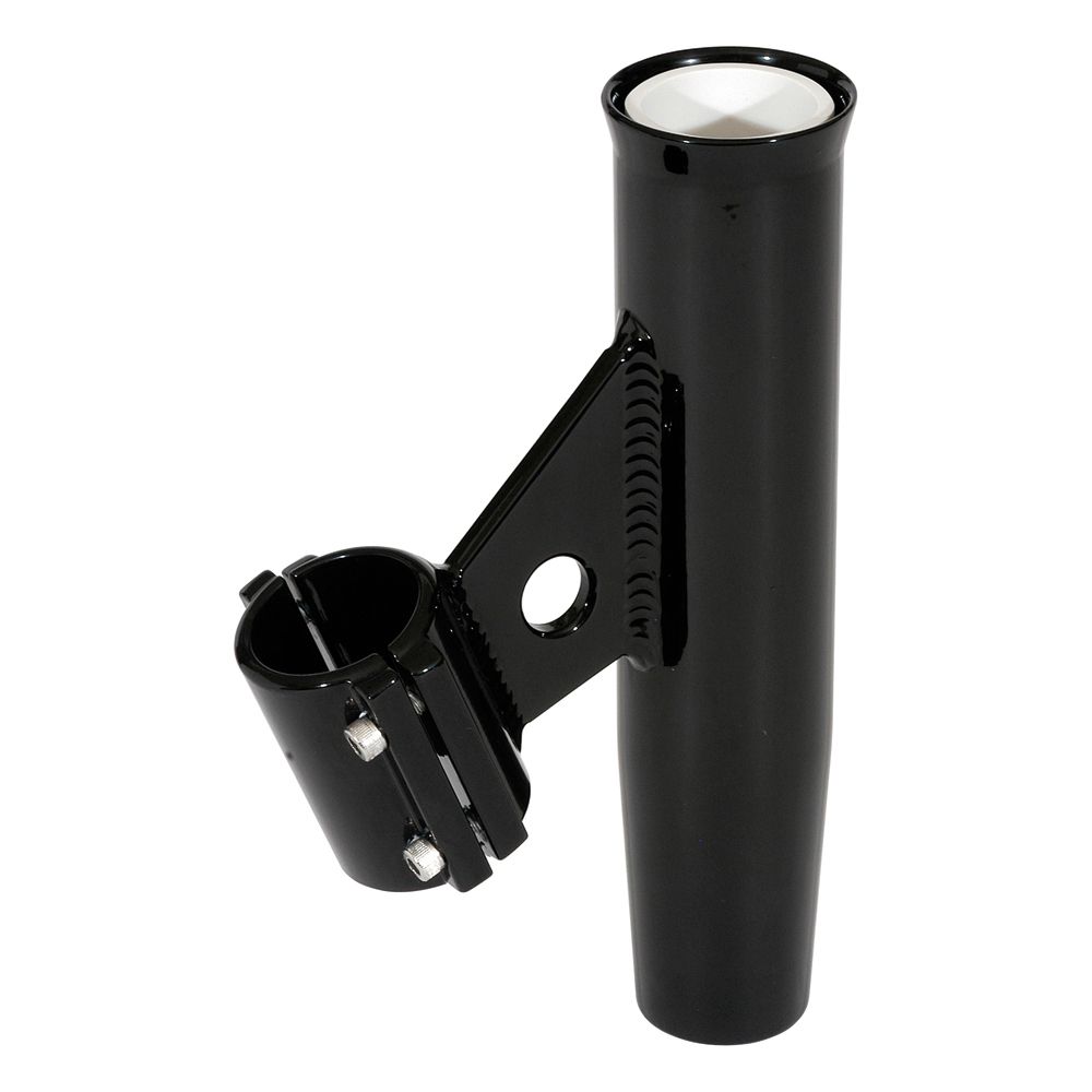 Image 1: Lee's Clamp-On Rod Holder - Black Aluminum - Vertical Mount - Fits 1.315 O.D. Pipe