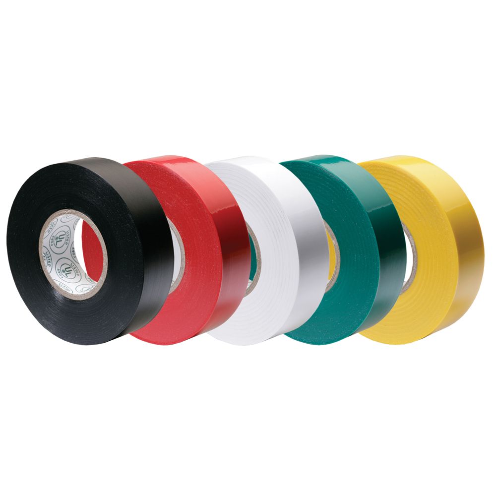 Image 1: Ancor Premium Assorted Electrical Tape - 1/2" x 20' - Black / Red / White / Green / Yellow