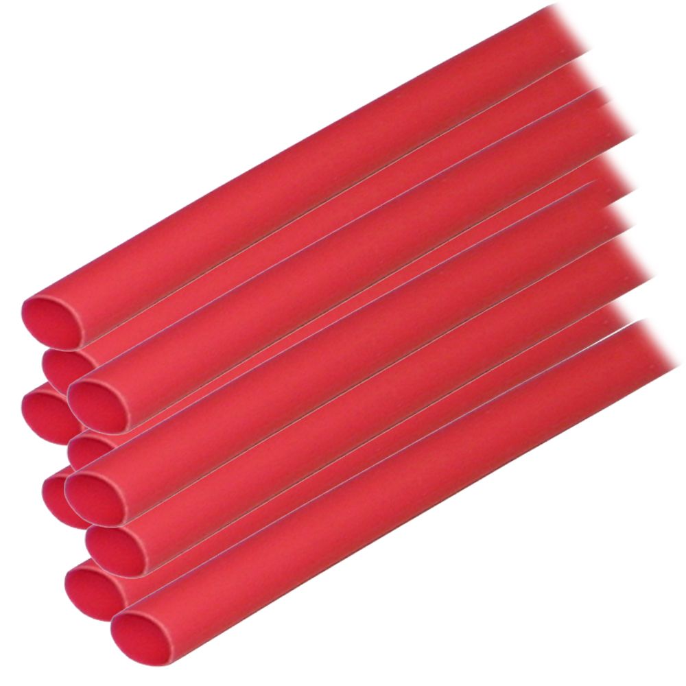 Image 1: Ancor Adhesive Lined Heat Shrink Tubing (ALT) - 1/4" x 6" - 10-Pack - Red