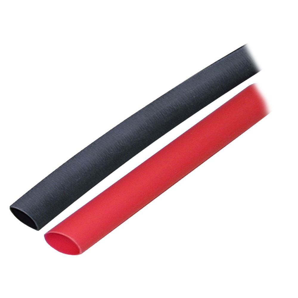 Image 1: Ancor Adhesive Lined Heat Shrink Tubing (ALT) - 3/8" x 3" - 2-Pack - Black/Red