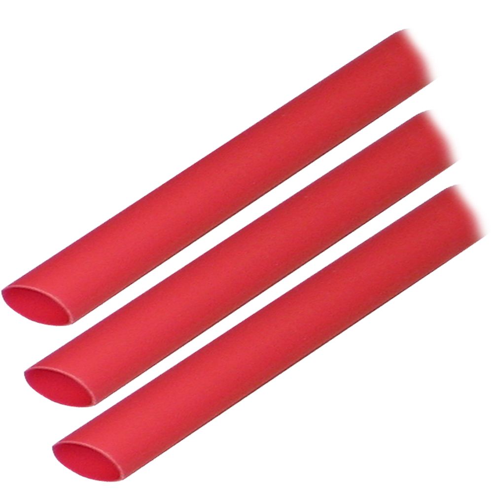 Image 1: Ancor Adhesive Lined Heat Shrink Tubing (ALT) - 3/8" x 3" - 3-Pack - Red