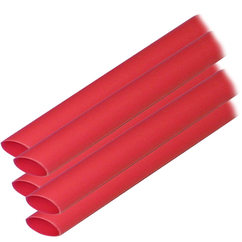 Image 1: Ancor Adhesive Lined Heat Shrink Tubing (ALT) - 3/8" x 12" - 5-Pack - Red