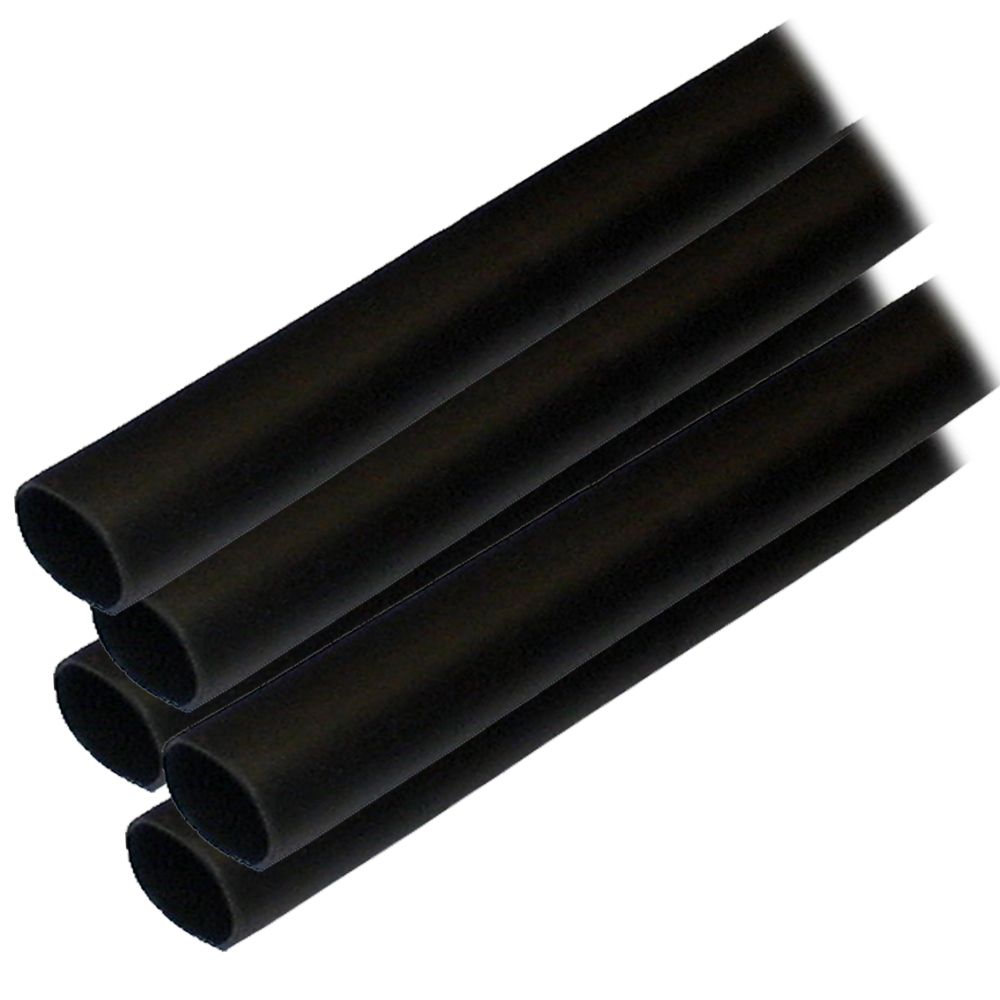 Image 1: Ancor Adhesive Lined Heat Shrink Tubing (ALT) - 1/2" x 6" - 5-Pack - Black