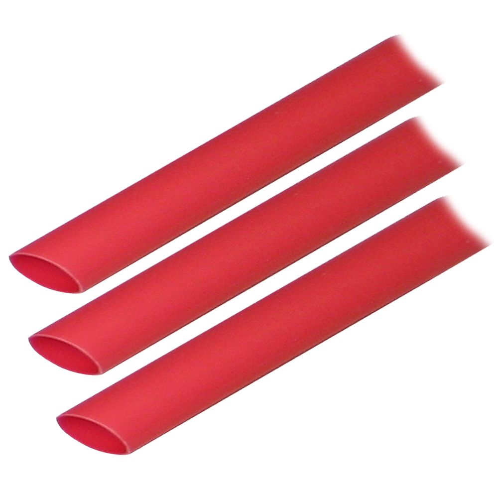 Image 1: Ancor Adhesive Lined Heat Shrink Tubing (ALT) - 1/2" x 3" - 3-Pack - Red