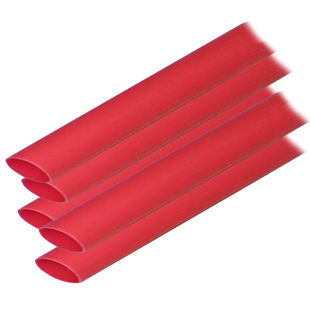 Image 1: Ancor Adhesive Lined Heat Shrink Tubing (ALT) - 1/2" x 12" - 5-Pack - Red