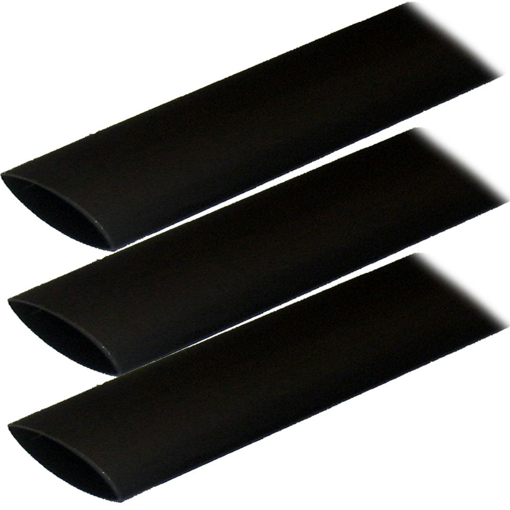 Image 1: Ancor Adhesive Lined Heat Shrink Tubing (ALT) - 1" x 12" - 3-Pack - Black