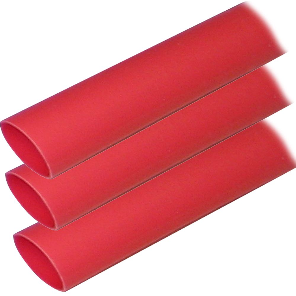 Image 1: Ancor Adhesive Lined Heat Shrink Tubing (ALT) - 1" x 12" - 3-Pack - Red