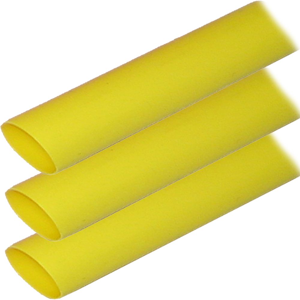 Image 1: Ancor Adhesive Lined Heat Shrink Tubing (ALT) - 1" x 6" - 3-Pack - Yellow
