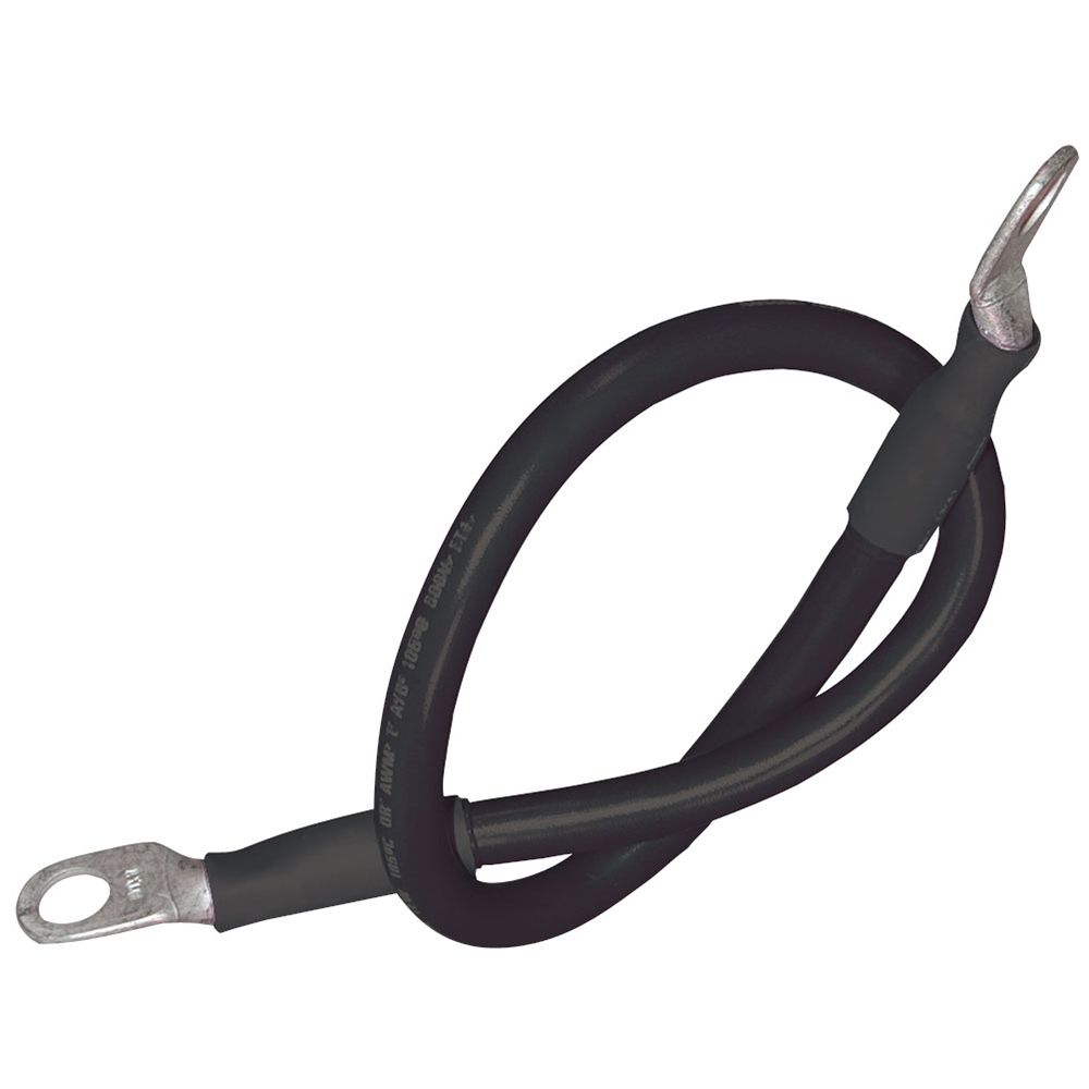 Image 1: Ancor Battery Cable Assembly, 4 AWG (21mm²) Wire, 5/16" (7.93mm) Stud, Black - 32" (81.2cm)