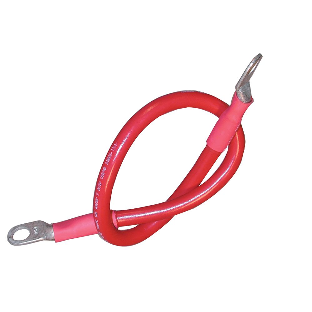 Image 1: Ancor Battery Cable Assembly, 4 AWG (21mm²) Wire, 3/8" (9.5mm) Stud, Red - 48" (121.9cm)