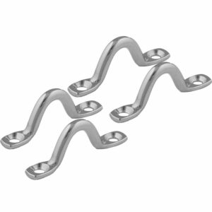 Image 1: Taco Stamped Stainless Steel Eye Straps (4 Pack)
