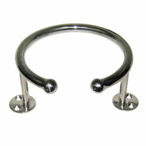 Image 1: Whitecap Top Mount Ring SS Cup Holder - 1-Drink - Base Mount