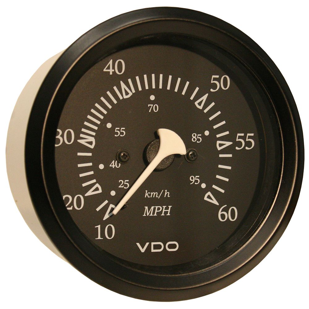 Image 1: VDO Cockpit Marine 85mm (3-3/8") 60 MPH Pitot Speedometer - Black Dial/Bezel