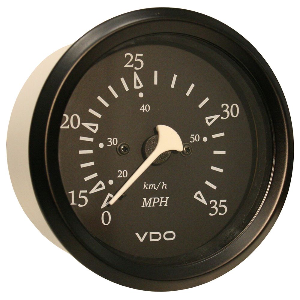 Image 1: VDO Cockpit Marine 85mm (3-3/8") 35 MPH Pitot Speedometer - Black Dial/Bezel