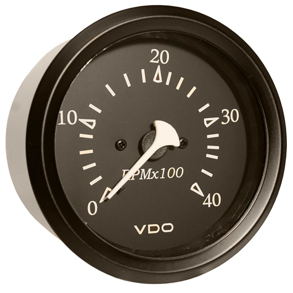 Image 1: VDO Cockpit Marine 85mm (3-3/8") Diesel Tachometer - Black Dial/Bezel