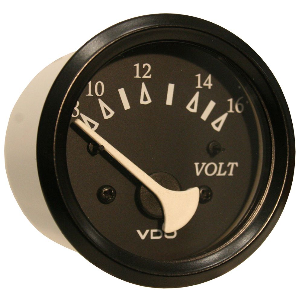 Image 1: VDO Cockpit Marine 52mm (2-1/16") Voltmeter- Black Dial/Bezel