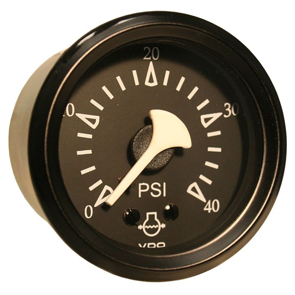 Image 1: VDO Cockpit Marine 52mm (2-1/16") Mechanical Water Pressure Gauge - Black Dial/Bezel