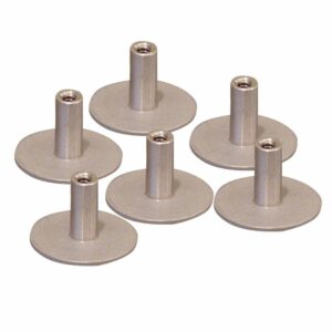 Image 1: Weld Mount Stainless Steel Standoff 1.25" Base  1/4" x 20 Thread .75    Tall - 6-Pack