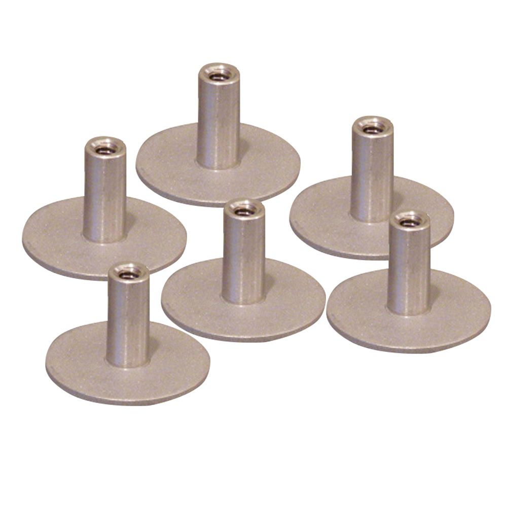 Image 1: Weld Mount Stainless Steel Standoff 1.25" Base  1/4" x 20 Thread .75    Tall - 6-Pack