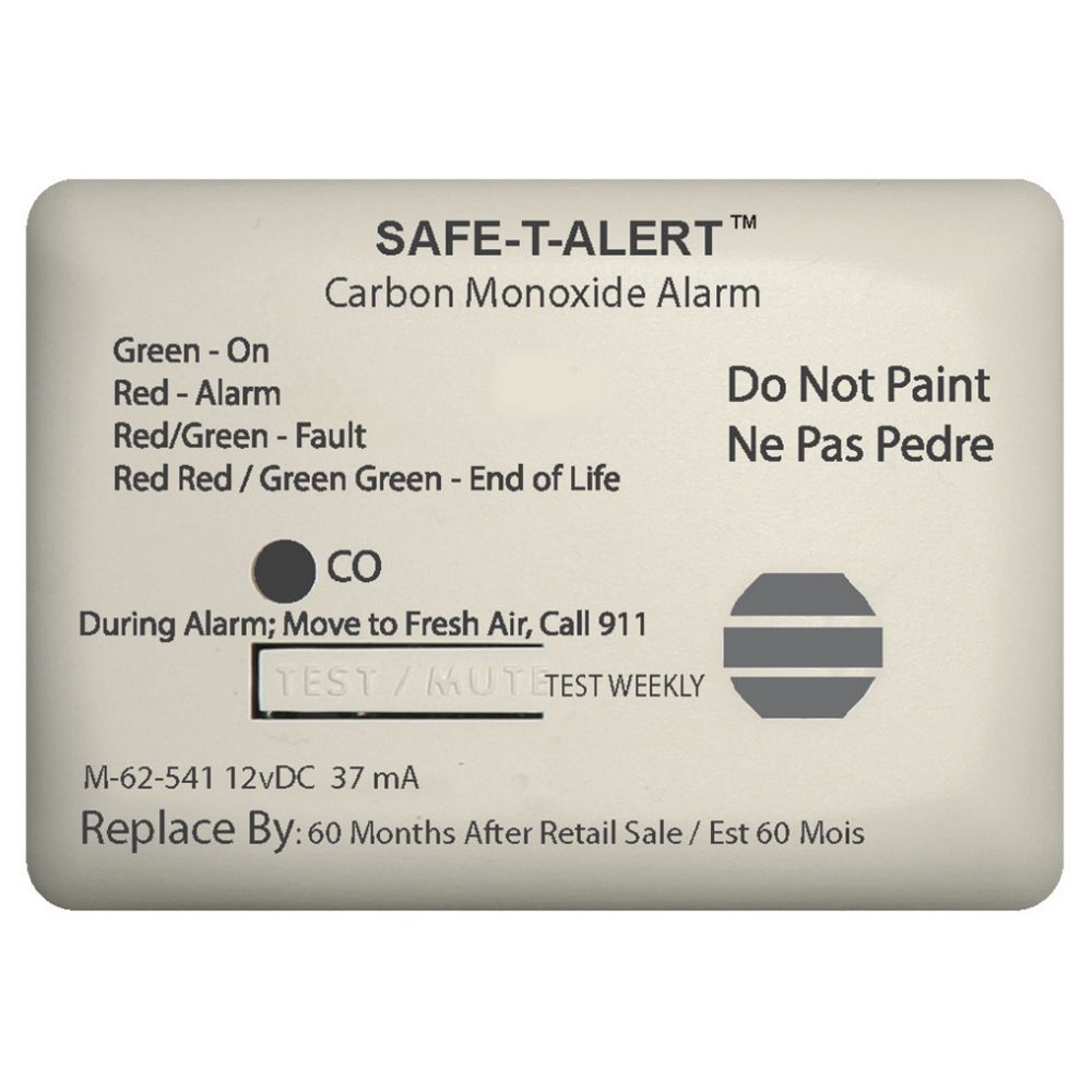 Image 1: Safe-T-Alert 62 Series Carbon Monoxide Alarm w/Relay - 12V - 62-541-Marine-RLY-NC - Surface Mount - White