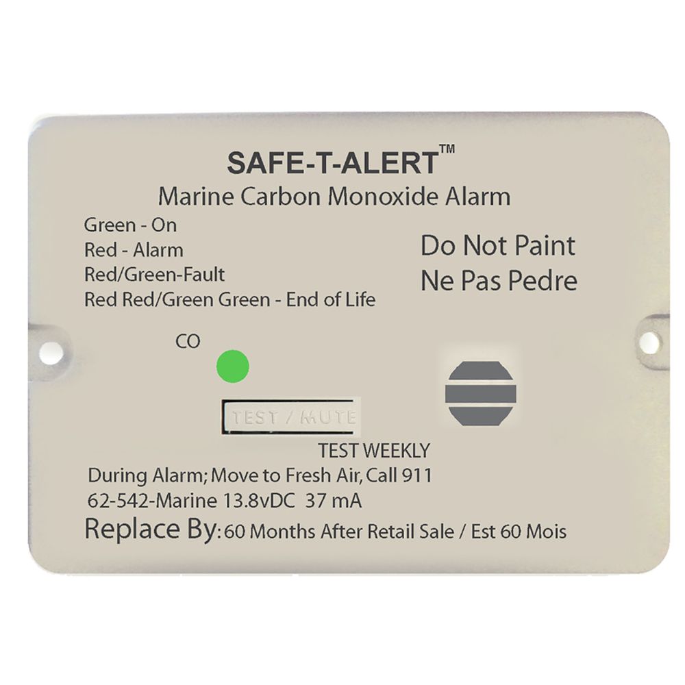 Image 1: Safe-T-Alert 62 Series Carbon Monoxide Alarm - 12V - 62-542-Marine - Flush Mount - White