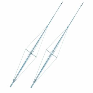 Image 1: Rupp 20' Single Spreader Sidekick Outrigger Poles - Silver/Silver - Pair