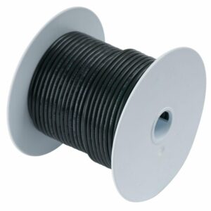 Image 1: Ancor Black 1 AWG Tinned Copper Battery Cable - 25'