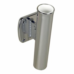 Image 1: C.E. Smith Single Aluminum 5° Transom Mount Rod Holder