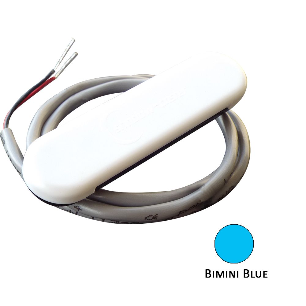 Image 1: Shadow-Caster Courtesy Light w/2' Lead Wire - White ABS Cover - Bimini Blue - 4-Pack