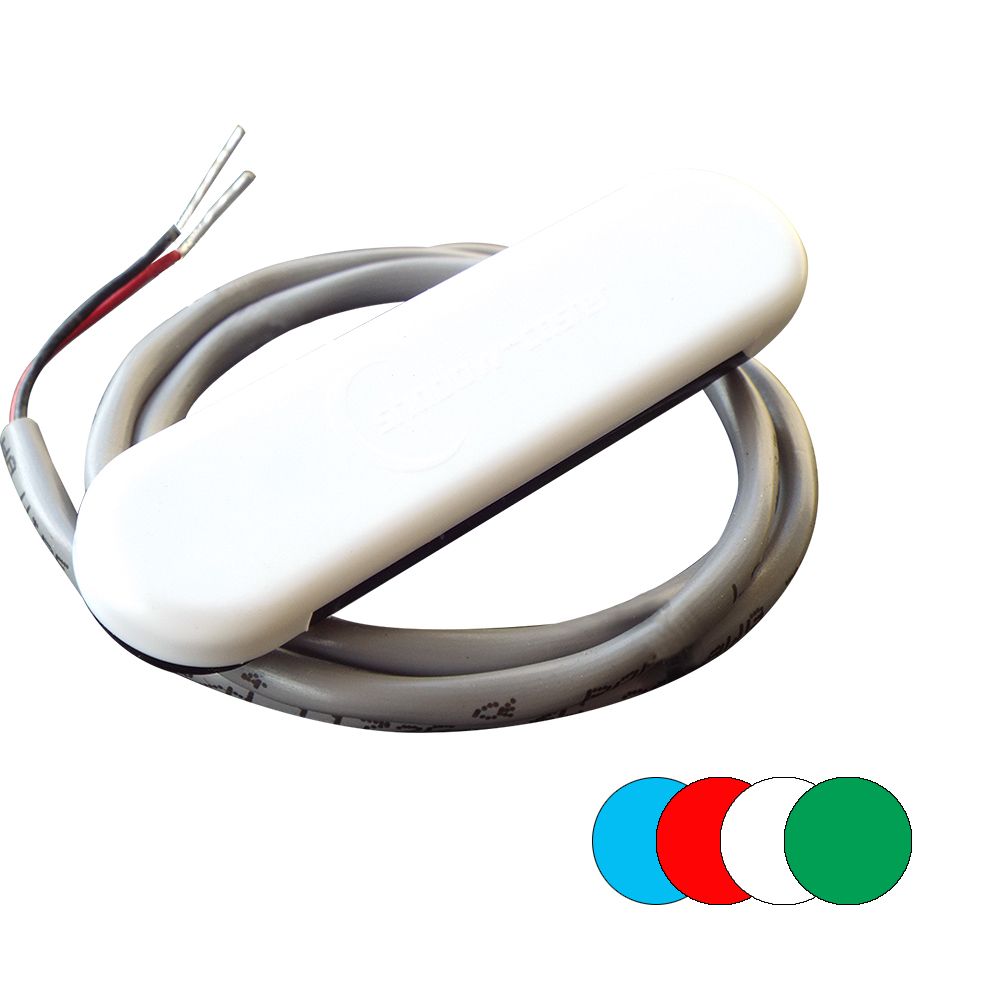 Image 1: Shadow-Caster Courtesy Light w/2' Lead Wire - White ABS Cover - RGB Multi-Color - 4-Pack