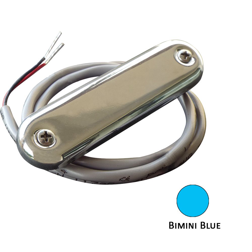 Image 1: Shadow-Caster Courtesy Light w/2' Lead Wire - 316 SS Cover - Bimini Blue - 4-Pack