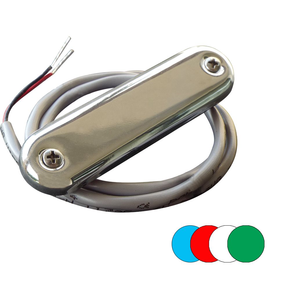 Image 1: Shadow-Caster Courtesy Light w/2' Lead Wire - 316 SS Cover - RGB Multi-Color - 4-Pack