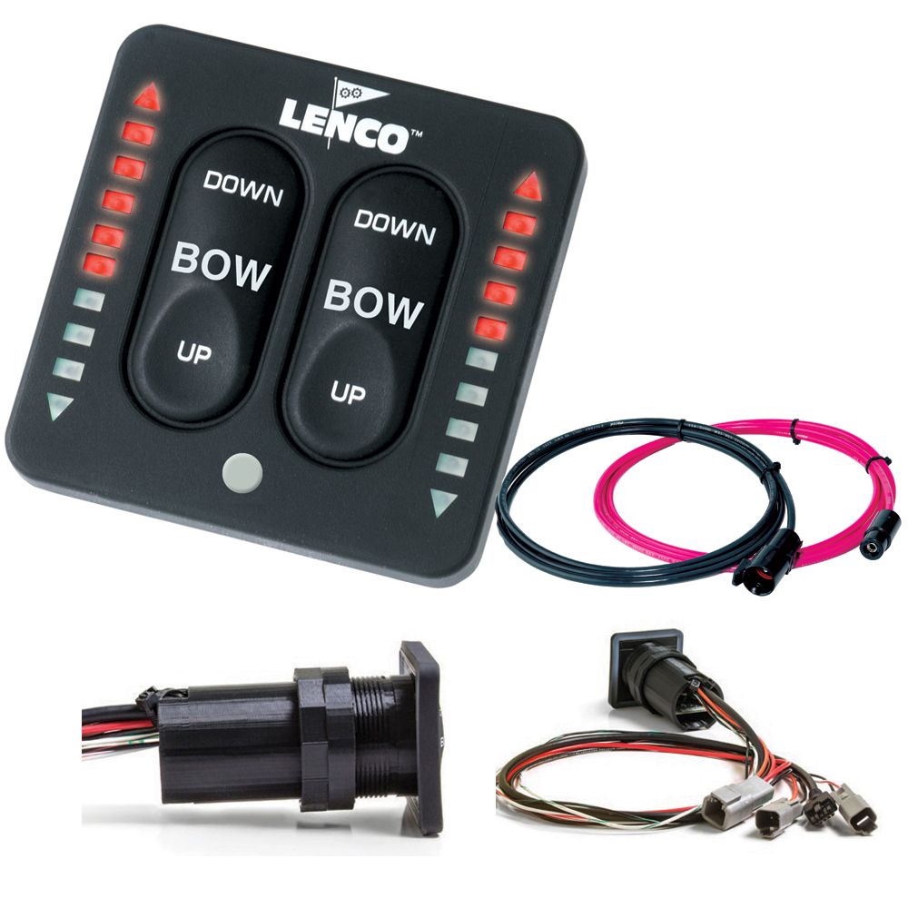 Image 1: Lenco LED Indicator Integrated Tactile Switch Kit w/Pigtail f/Dual Actuator Systems