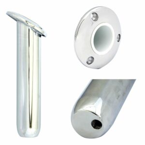 Image 1: Tigress Round Head Closed Base Rod Holder - 30° - 9"