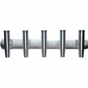 Image 1: Tigress 5 Rod Aluminum Transom Mount Rod Holder - 35"