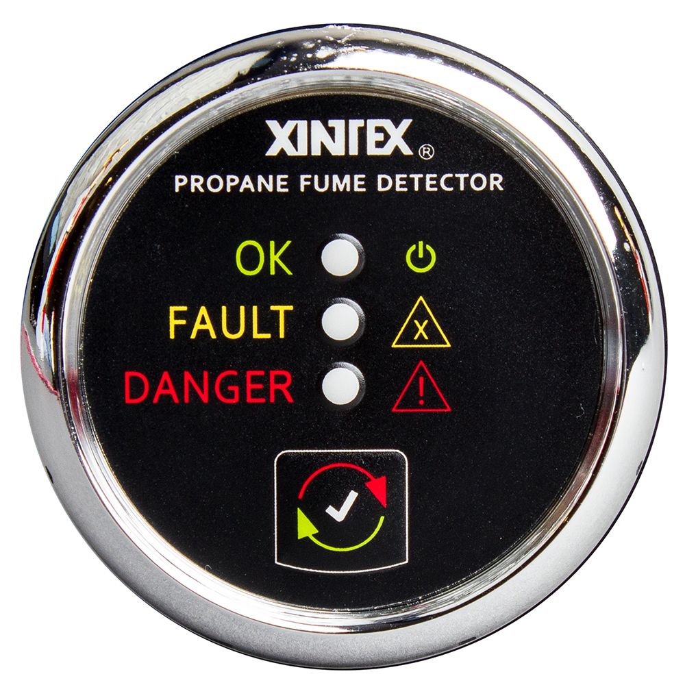 Image 1: Fireboy-Xintex Propane Fume Detector w/Plastic Sensor - No Solenoid Valve - Chrome Bezel Displa