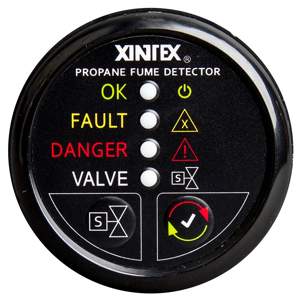 Image 1: Fireboy-Xintex Propane Fume Detector w/Plastic Sensor & Solenoid Valve - Black Bezel Display