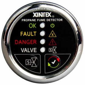 Image 1: Fireboy-Xintex Propane Fume Detector w/Automatic Shut-Off & Plastic Sensor - No Solenoid Valve - Chrome Bezel Display