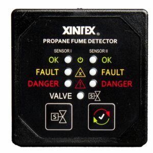 Image 1: Fireboy-Xintex Propane Fume Detector w/2 Plastic Sensors - No Solenoid Valve - Square Black Bezel Display