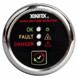 Image 1: Fireboy-Xintex Gasoline Fume Detector - Chrome Bezel - 12/24V 