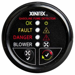 Image 1: Fireboy-Xintex Gasoline Fume Detector w/Blower Control - Black Bezel - 12V 