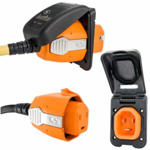 Image 1: SmartPlug 30 AMP Inlet & Female Cord Connector Combo - Black