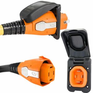 Image 1: SmartPlug 50 AMP Inlet & Female Cord Connector Combo - Black
