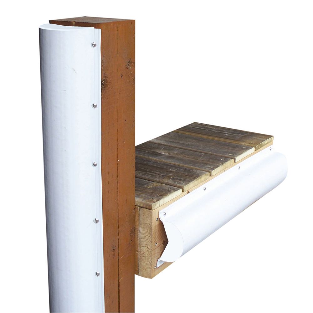 Image 1: Dock Edge Piling Bumper - One End Capped - 6' - White