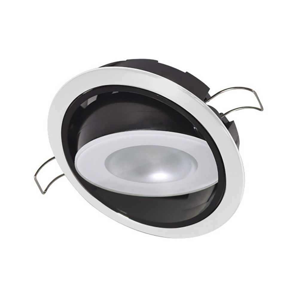 Image 2: Lumitec Mirage Positionable Down Light - White Dimming, Red/Blue Non-Dimming - White Bezel